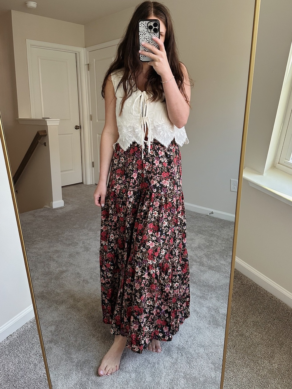 Emery Rose Floral Maxi Skirt